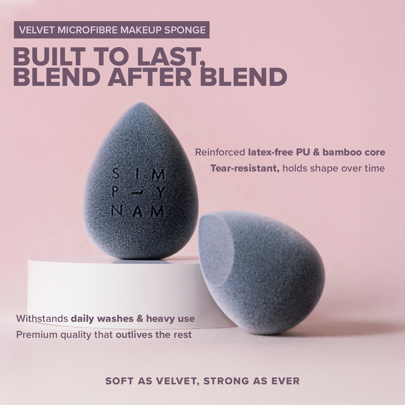 Velvet Microfiber Makeup Sponge: Black Sapphire
